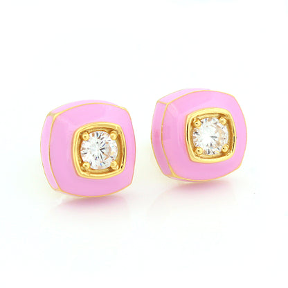 Enamel Crystal Studs